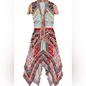 Alice + Olivia Tamara Multicolor Tie Neck Dress